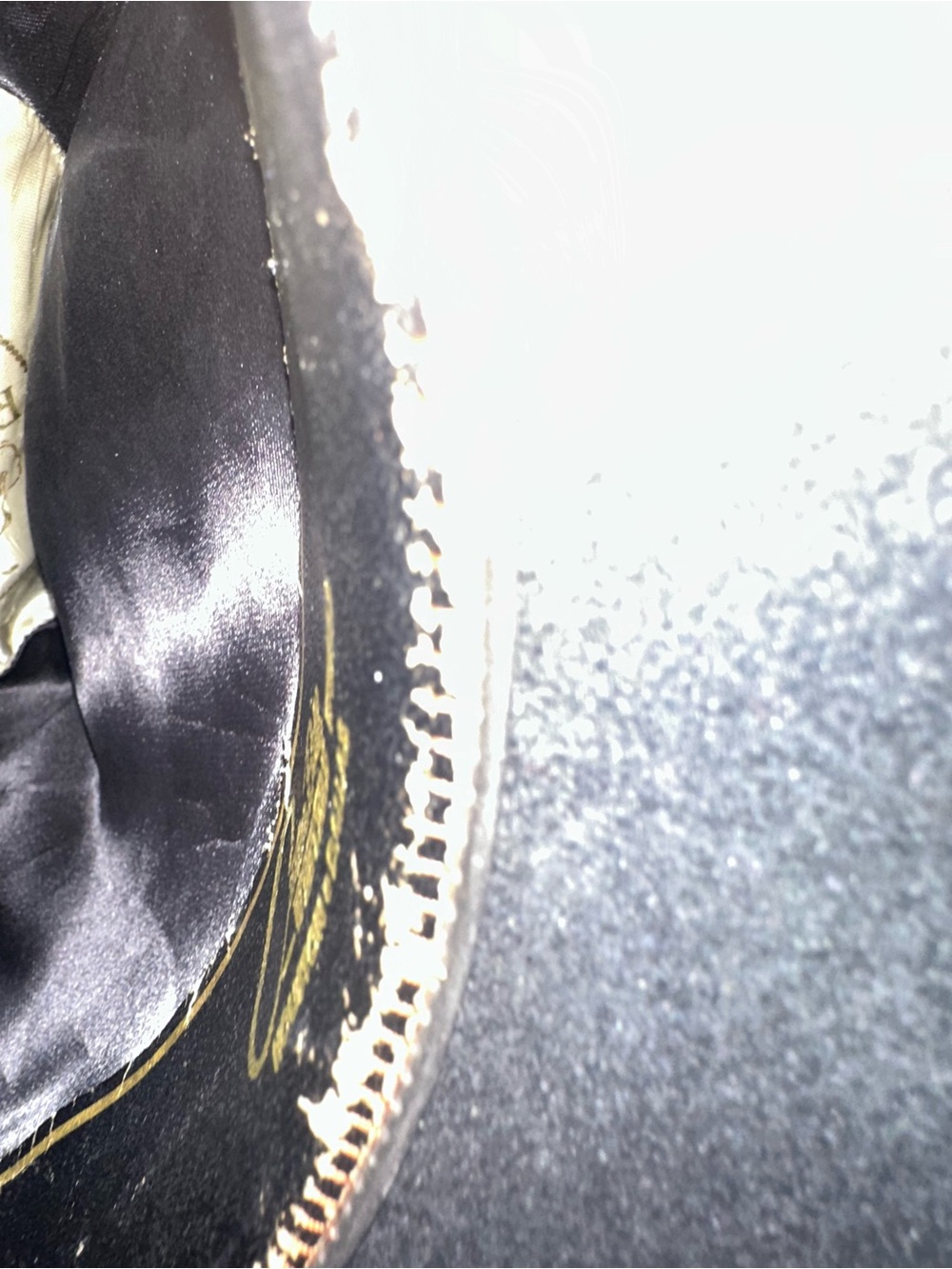 Black Wide-Brim Wool Cowboy Hat for Men - Picture 6 of 7